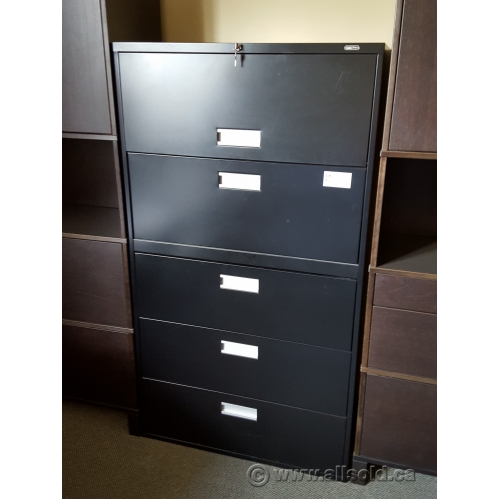 Staples Black 5 Drawer Lateral File Locking Allsold.ca Buy